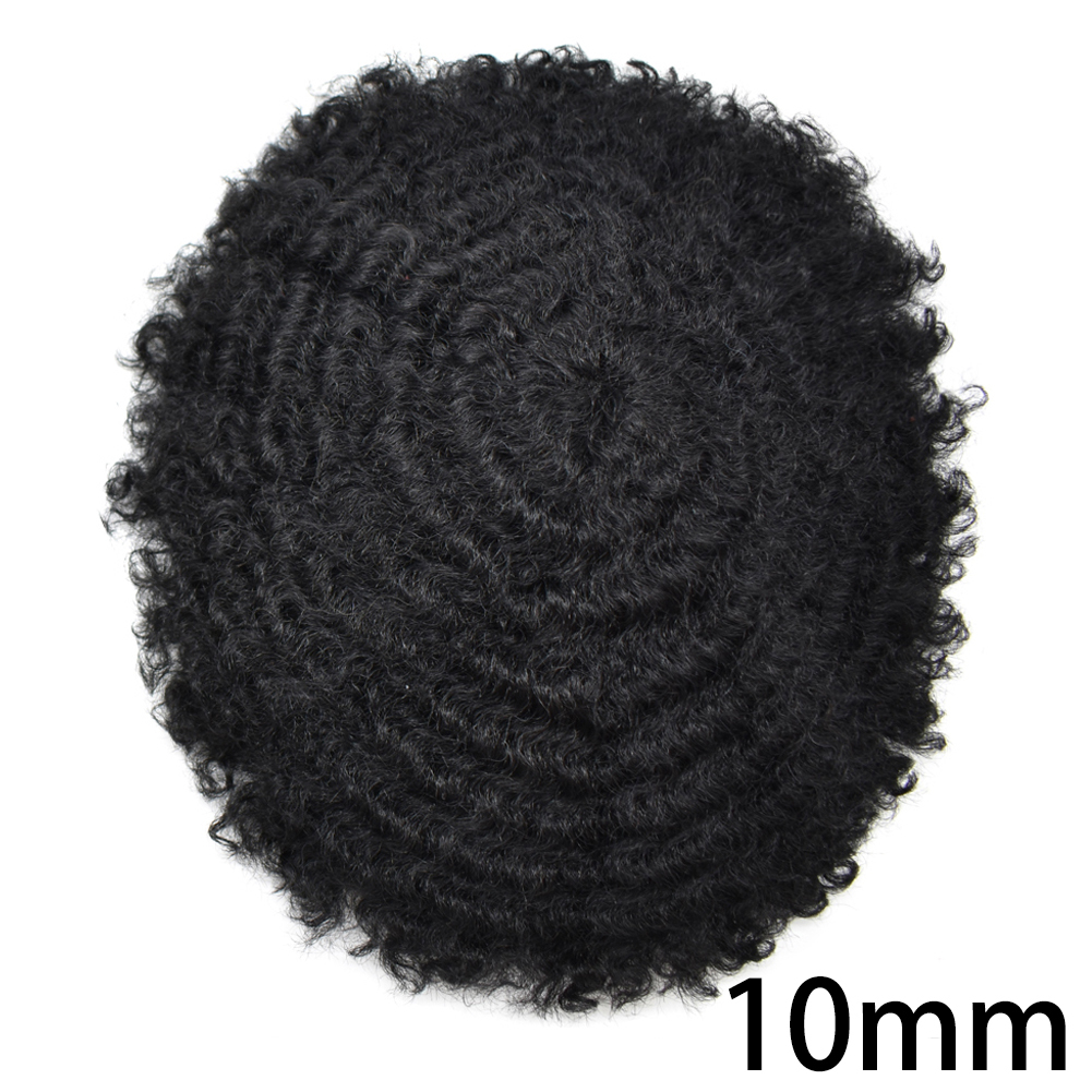 Goldman Mens Full Lace Afro American Wave Toupees - Indian Human Hair, Undetectable Hair Systems