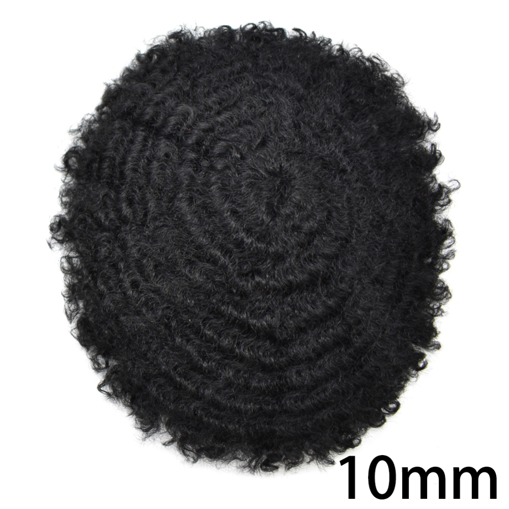 Goldman Mens Full Lace Afro American Wave Toupees - Indian Human Hair, Undetectable Hair Systems