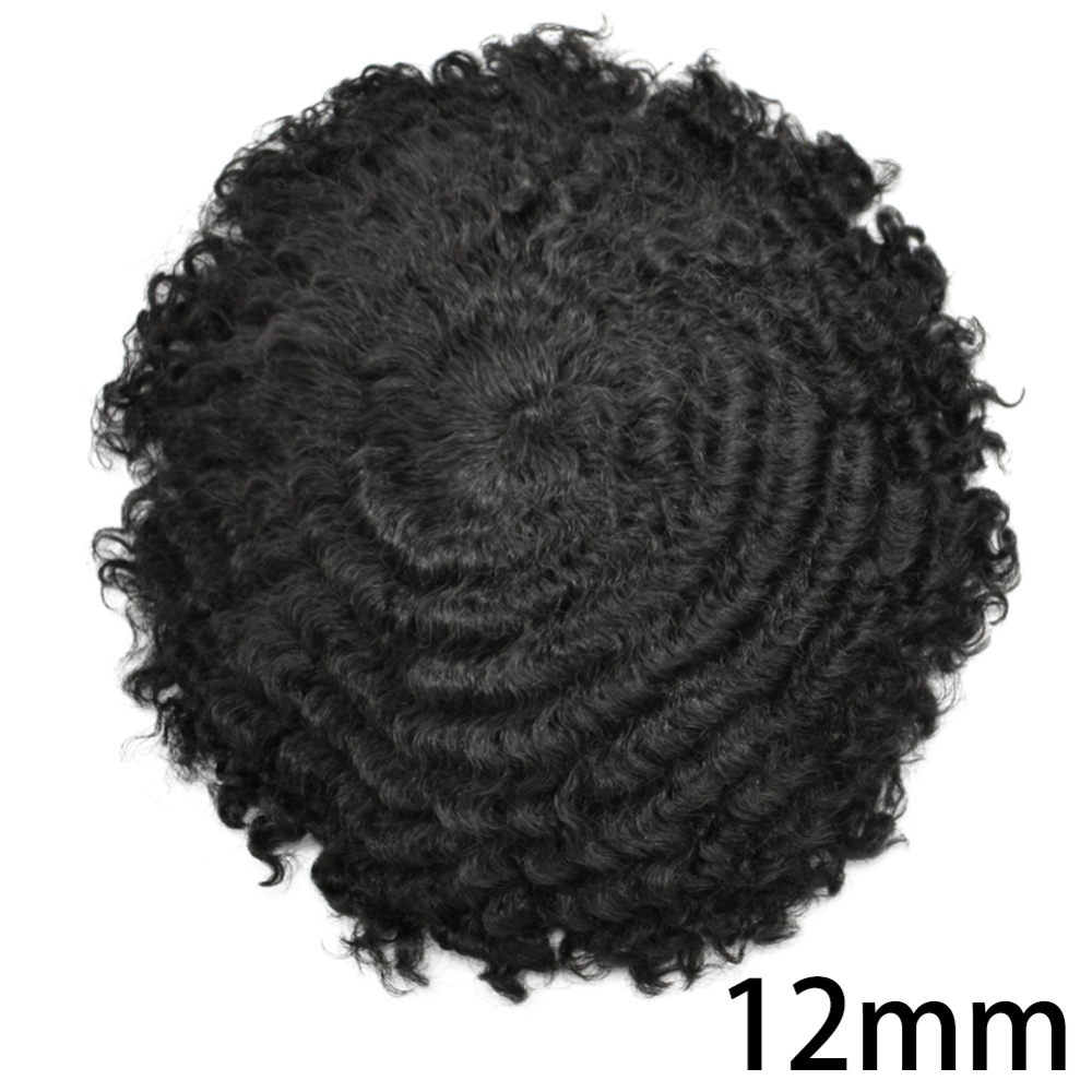 【Goldman Hair】Afro Toupee For Black Men Hair Unit Durable Fine Monofilament Mens Hair System Pu Around Kinky Coily Afro Mens Hairpiece African American Men Afro Toupee