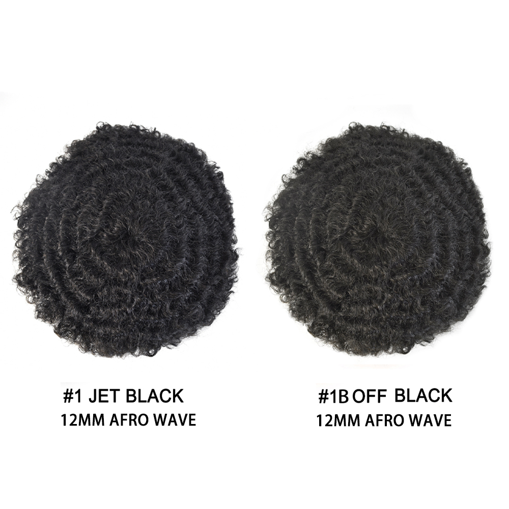 Goldman Mens Lace Afro Hair Unit For Black Men With Clear PU American Wave Toupees - Indian Human Hair, Undetectable Hair Systems