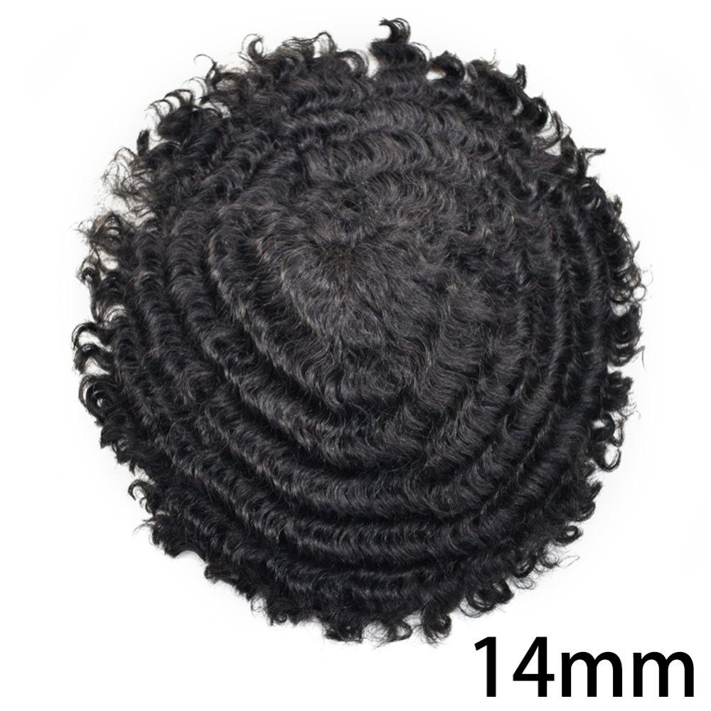 【Goldman Hair】Afro Toupee For Black Men Hair Unit Durable Fine Monofilament Mens Hair System Pu Around Kinky Coily Afro Mens Hairpiece African American Men Afro Toupee
