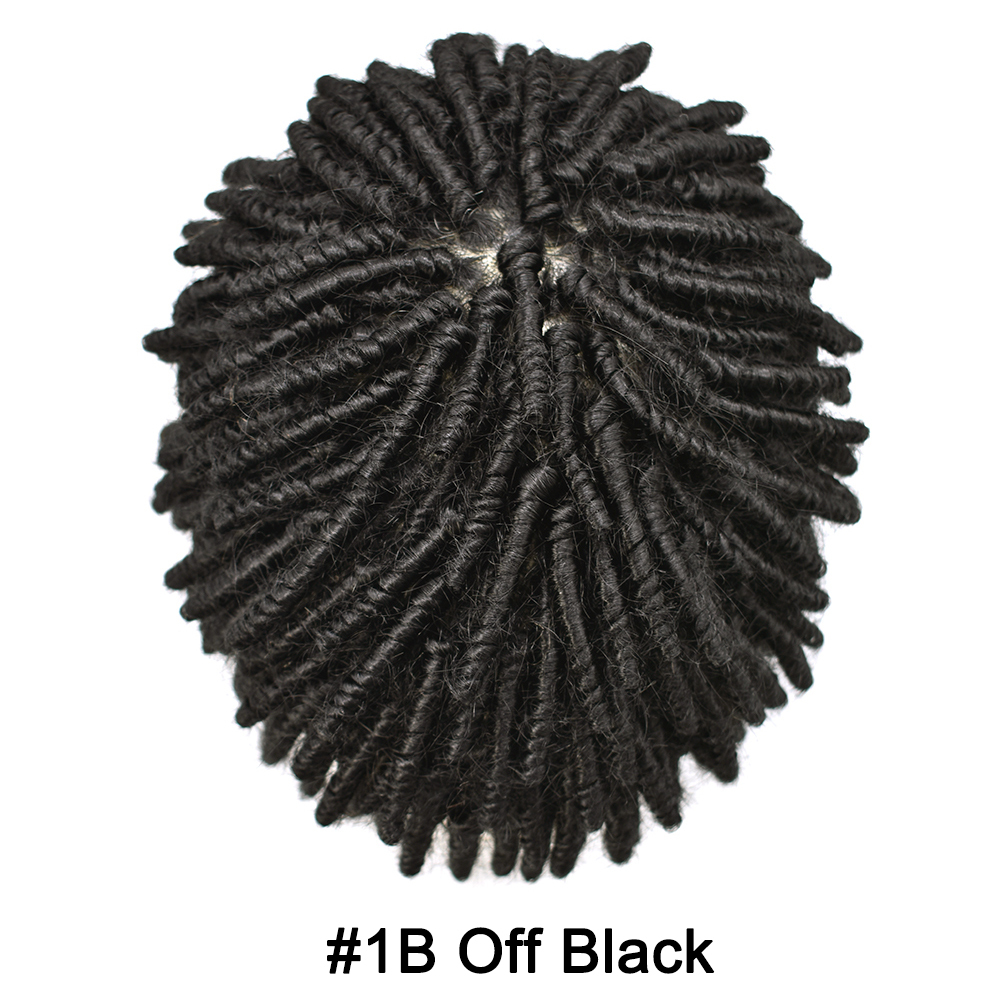 Afro Braids Toupee For Black Men Crochet Braids African American Men Hair Replacement System Dreadlock Human Hair Toupee Afro Hair Unit Locs Braided For Black Men