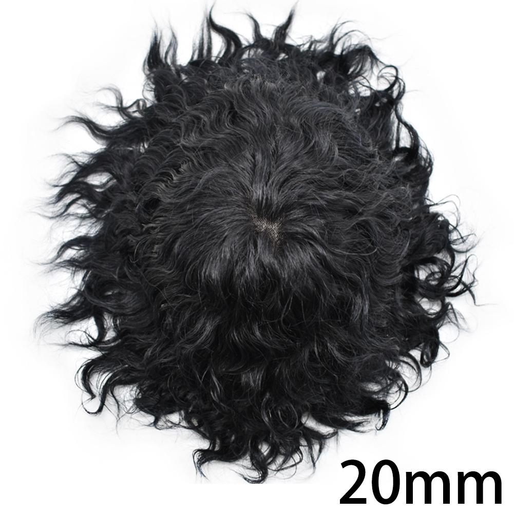 Goldman Mens Full Lace Afro American Wave Toupees - Indian Human Hair, Undetectable Hair Systems