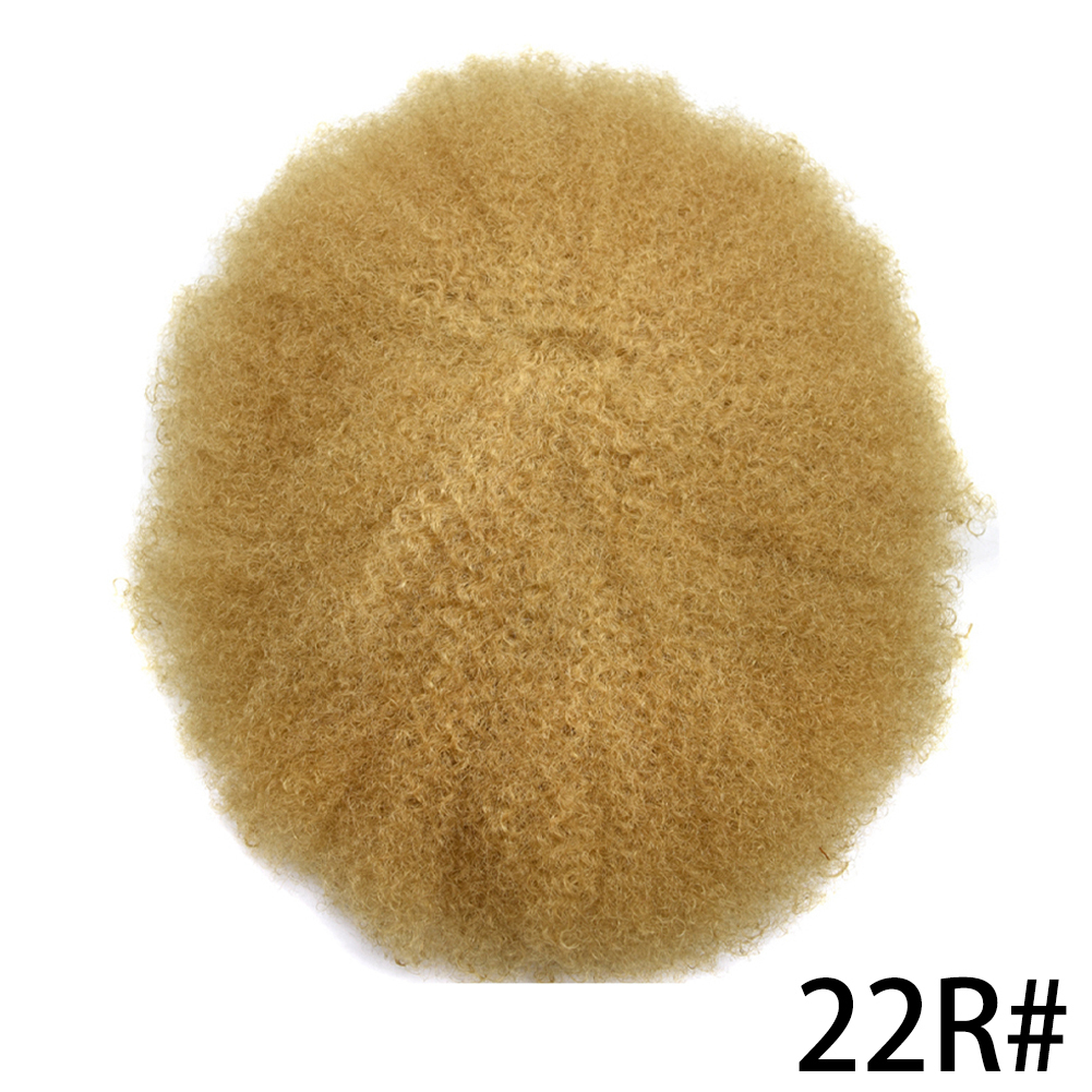 African American Afro Hair Systems Toupee For Black Men Brazilian Remy Human Hair Full Poly SKIN Man Weave Balding Mens Custom Hair Unit 8X10inch Male ALL PU Hair Replacement with weaves