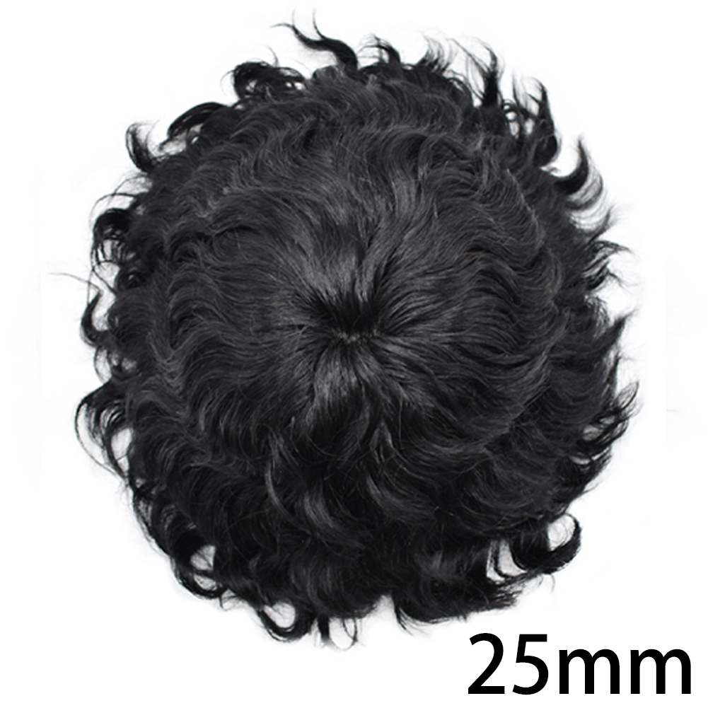 Goldman Mens Full Lace Afro American Wave Toupees - Indian Human Hair, Undetectable Hair Systems
