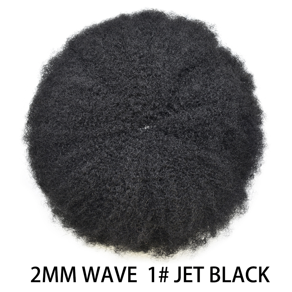 Goldman Mens Lace Afro Hair Unit For Black Men With Clear PU American Wave Toupees - Indian Human Hair, Undetectable Hair Systems