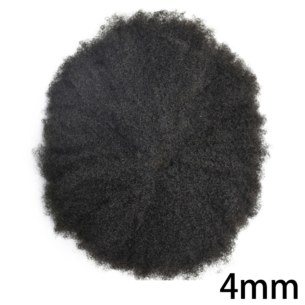 【Goldman Hair】Hair Piece Toupee For Men 100% Virgin Human Hair Replacement Systems Curly Fine Mono Mens Toupee With Clear PU Coated Hair Units For Men