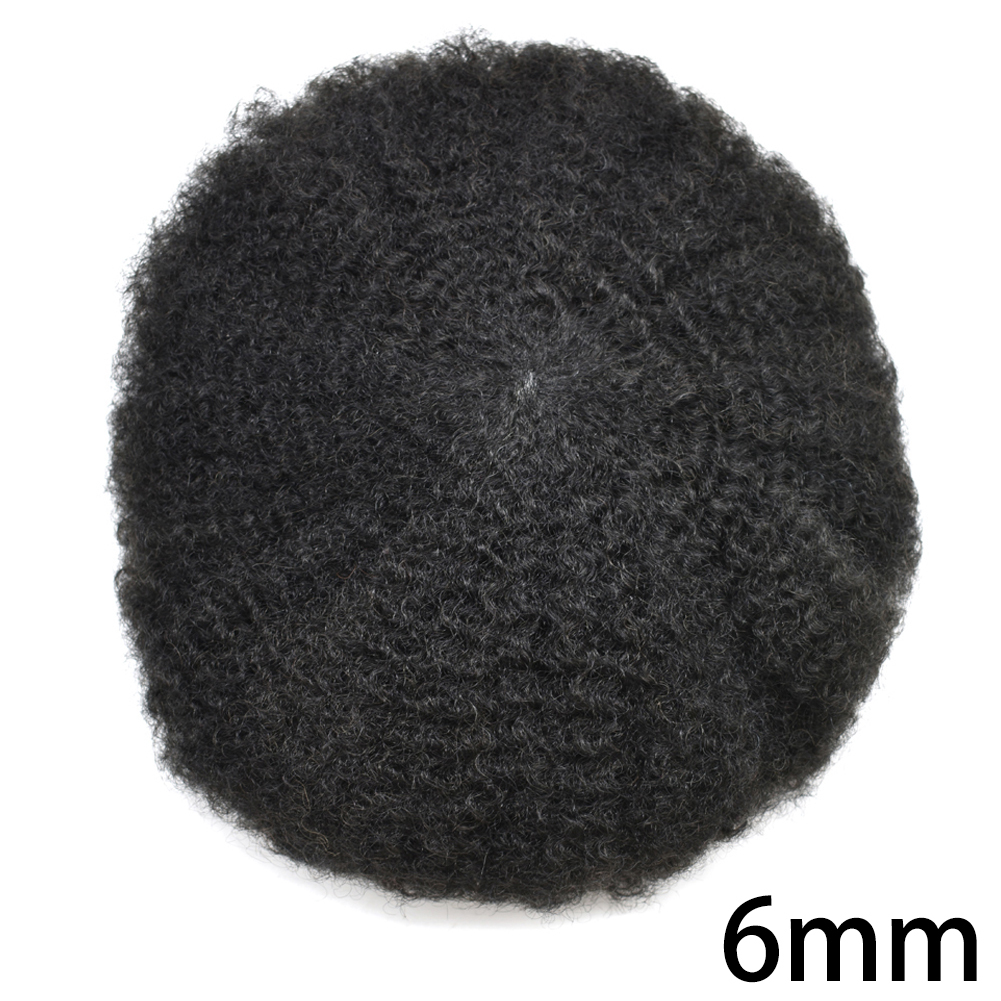 【Goldman Hair】Afro Toupee For Black Men Hair Unit Durable Fine Monofilament Mens Hair System Pu Around Kinky Coily Afro Mens Hairpiece African American Men Afro Toupee
