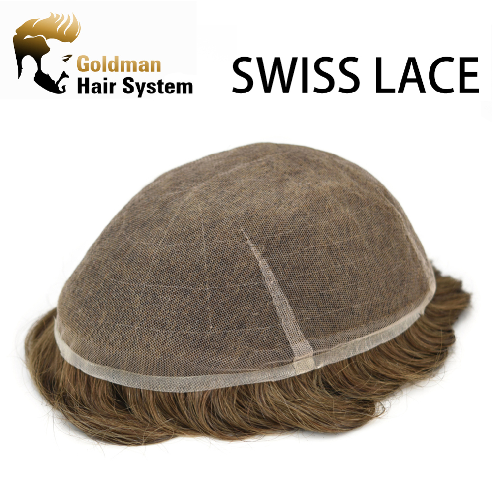 Goldman Therapeutic Full Swiss Lace Mens Toupee | Dermatologist-Approved for Irritated Scalps | Light to Medium Density, Heat-Dissipating & Micro-Ventilated for Natural Look | Easy Wear, Durable Hair Replacement in Multiple Colors, Ideal for Hot Climates