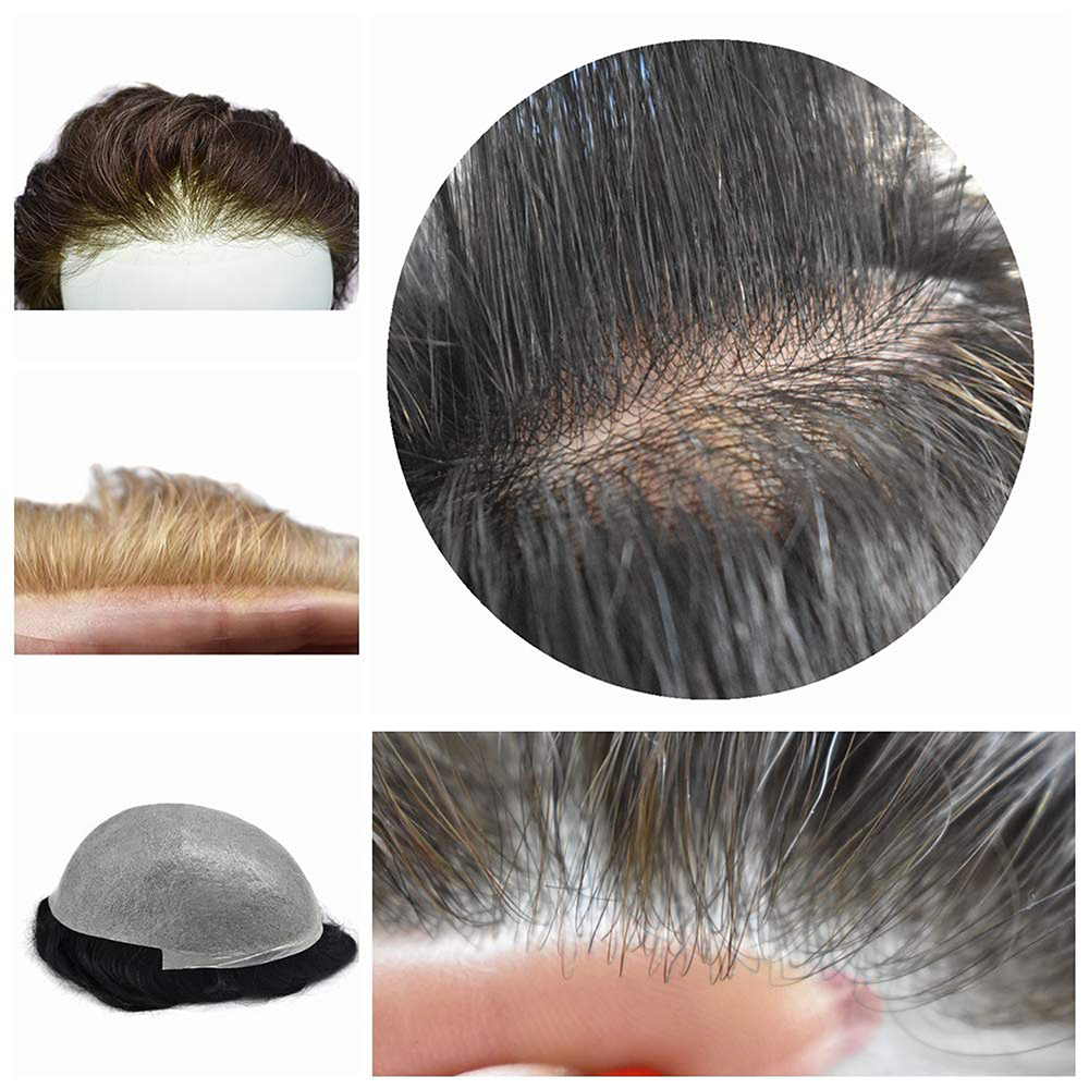 Goldman 0.06mm Super Thin Skin Hair System Mens Hair Pieces - Natural Hairline, Durable & Undetectable Human Hair Replacement
