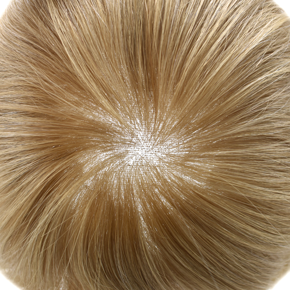 Goldman Q6 Men's Hairpiece | Custom Color Match (Black to Blonde) | French Lace Front & 3" Transparent PU Back