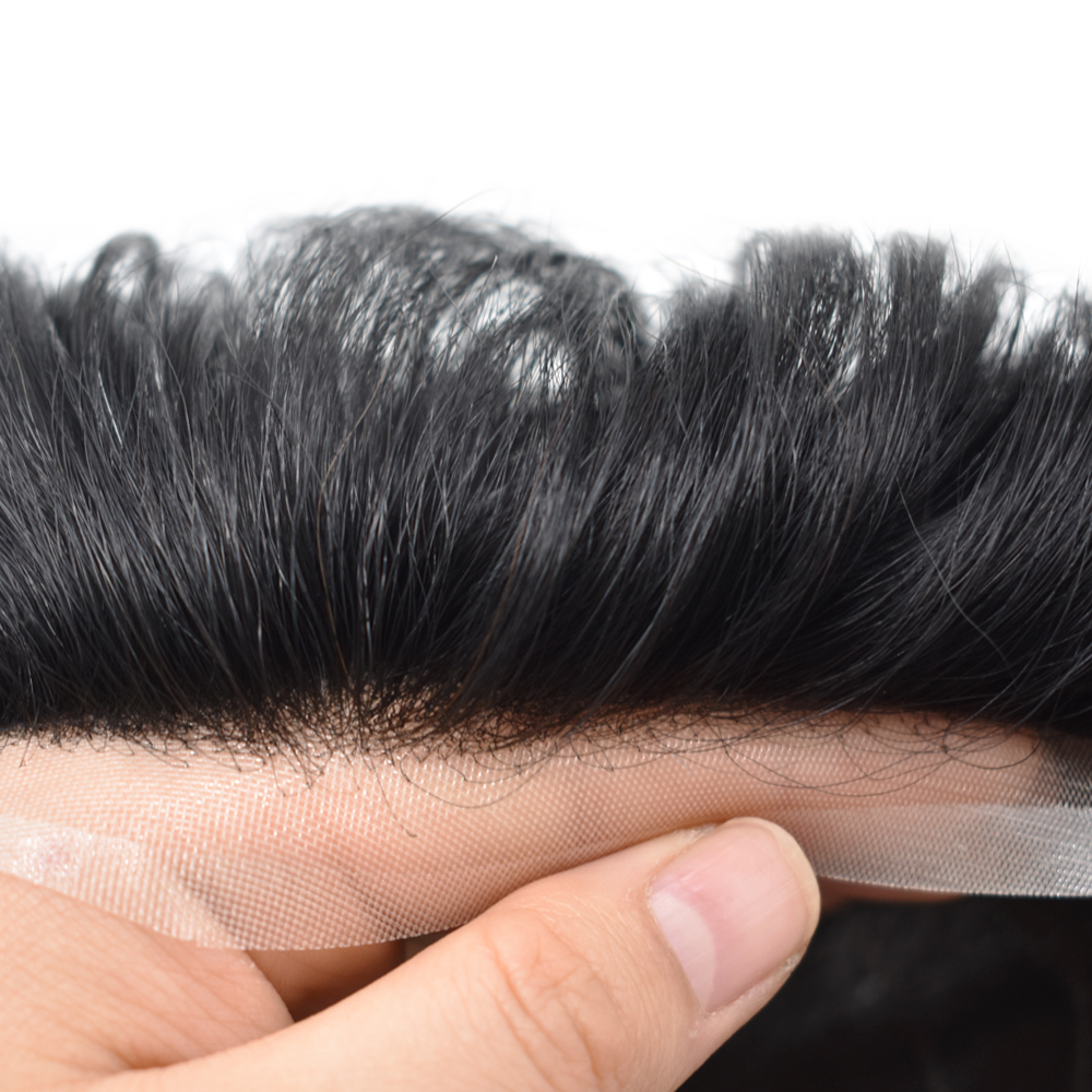 Goldman BX2 Hybrid Hair Replacement System for Men | French Lace Center + PU Edge | Gym/Swim/Sweat-Resistant | Lightweight & Strong Hold