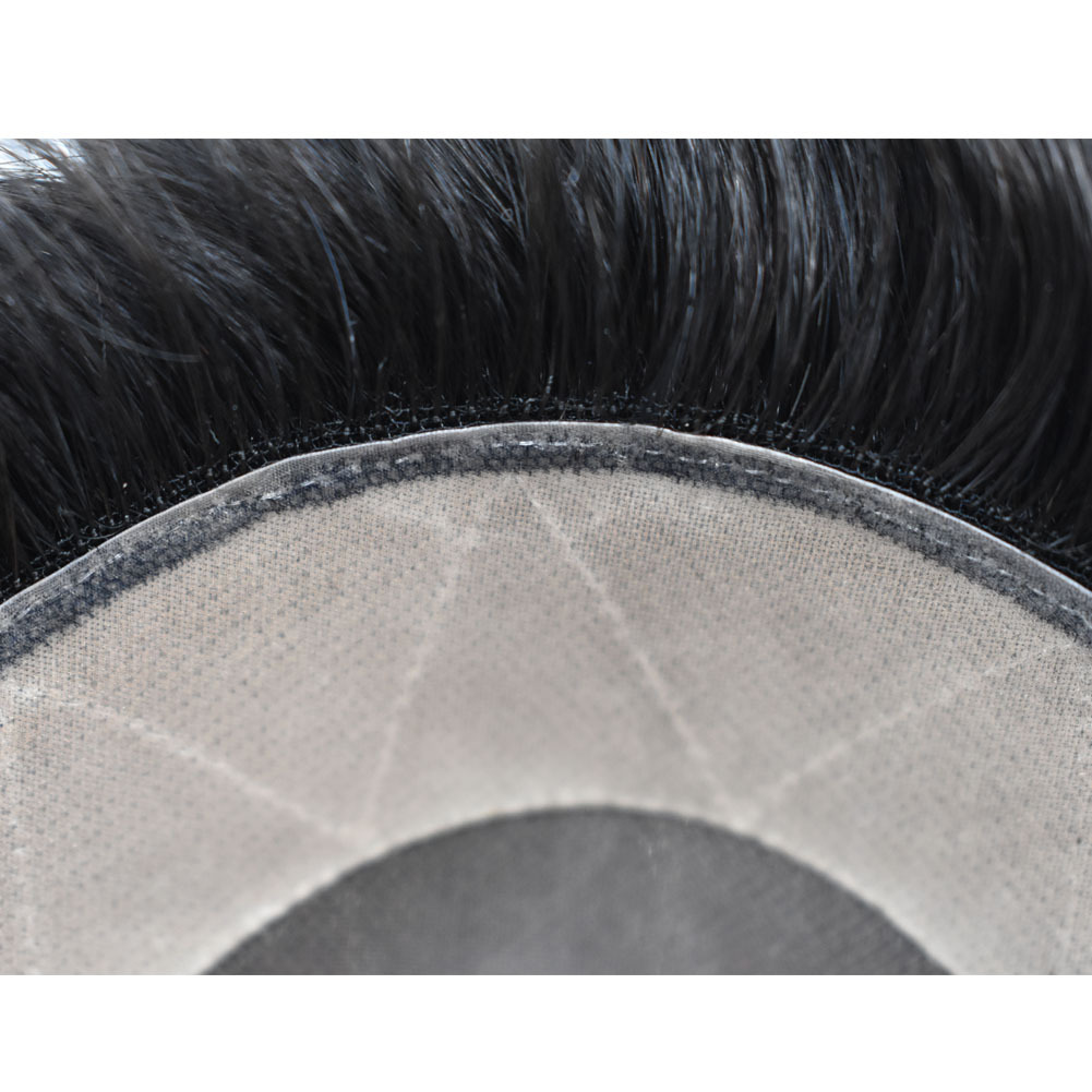 AAA2: Natural Men Toupee Comfortable Durable Hair System Replacement Medium Density Indian Hairs Double Knot Easy Wear Wig