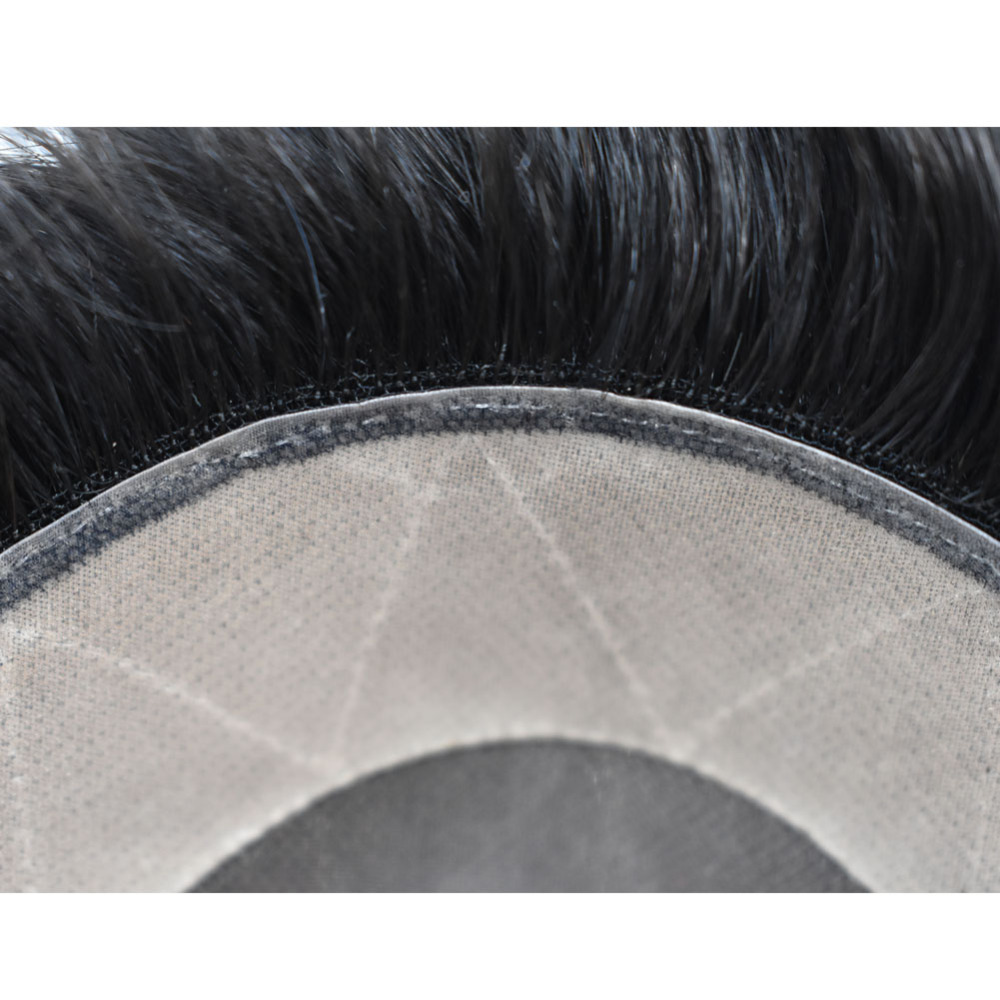 AAA2: Natural Men Toupee Comfortable Durable Hair System Replacement Medium Density Indian Hairs Double Knot Easy Wear Wig