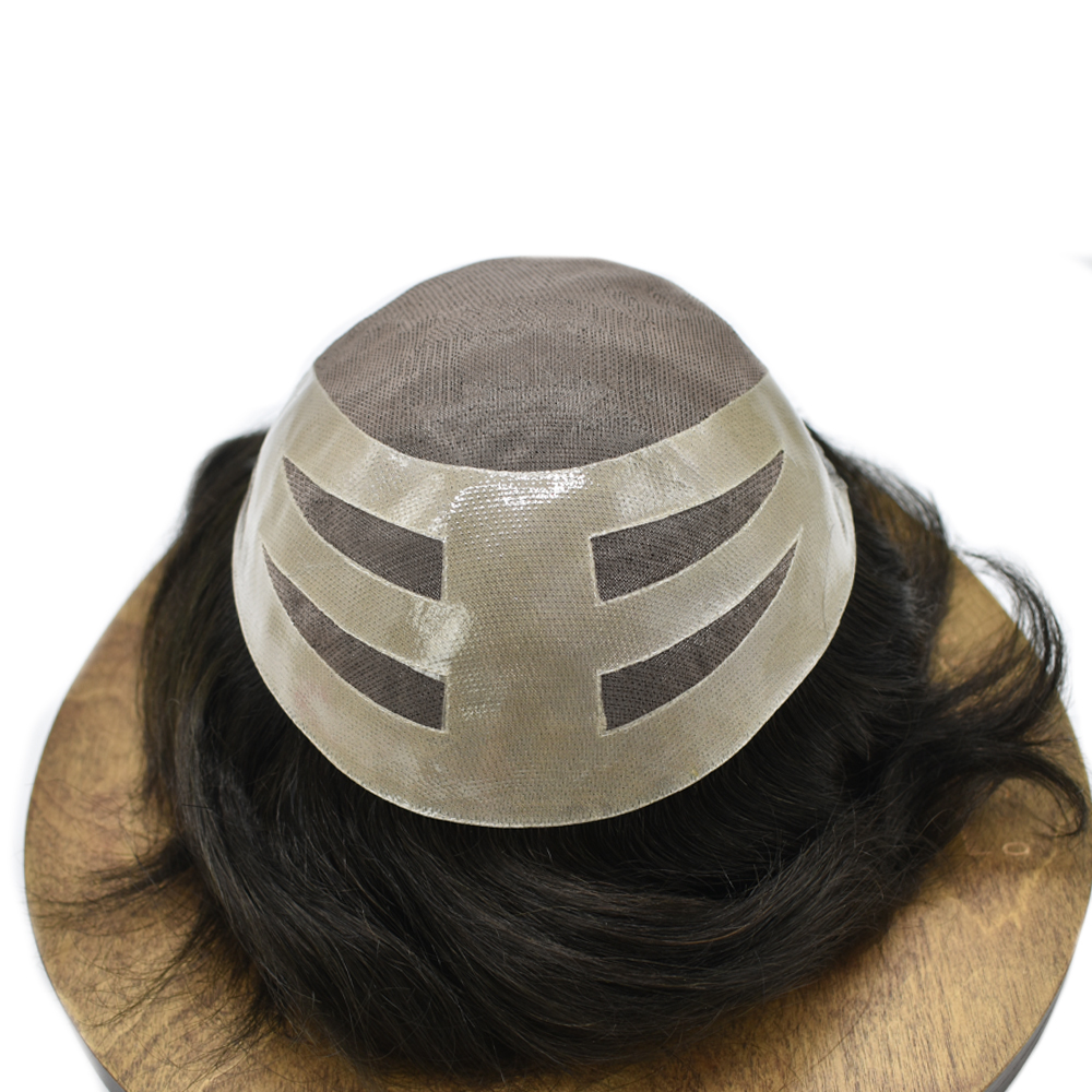 Goldman Men's Oscar Cut Away Toupee - Fine Mono Indian Hair,Clear PU Durable System for Comfortable, Natural Hair Replacement