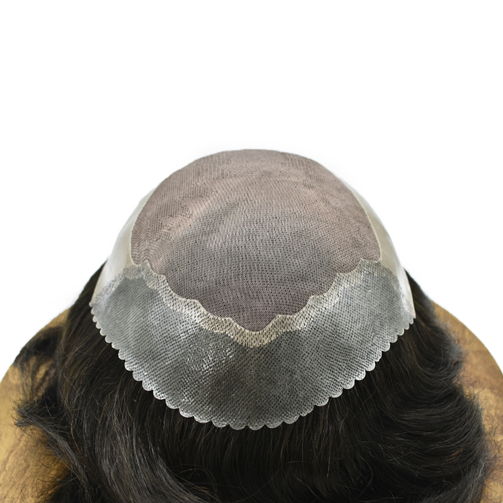 Goldman Men's Oscar Cut Away Toupee - Fine Mono Indian Hair,Clear PU Durable System for Comfortable, Natural Hair Replacement