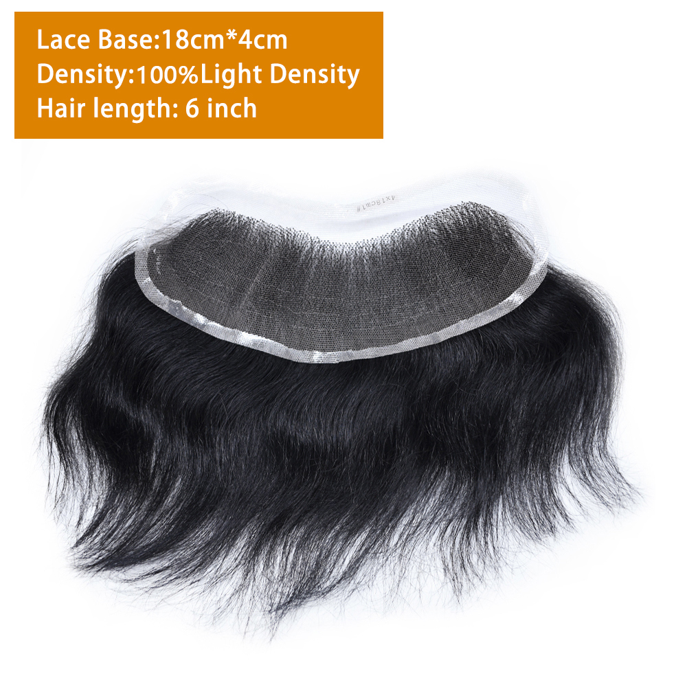 Frontal Hairpiece For Men Full Swiss Lace Frontal Hairpiece Real Human Hair Forehead Hair Piece Frontal Hair Replacement System Receding Forehead Hairline