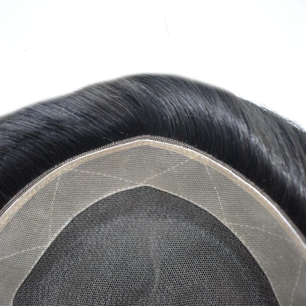 Goldman Dual-Tech Hair System for Men D7-5|French Lace Natural Look + Non-Slip PU Border|Perfect for Athletes & Active Professionals