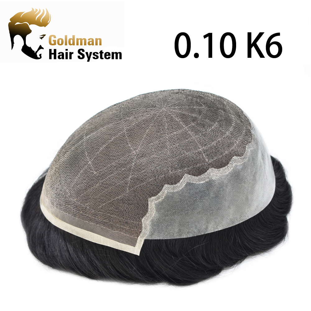 【Goldman Hair】Toupee For Men Real Human Hair Soft Welded Lace Base Human Hair Hairpiece Bleached Knot Natural Hairline Hair Replacement System