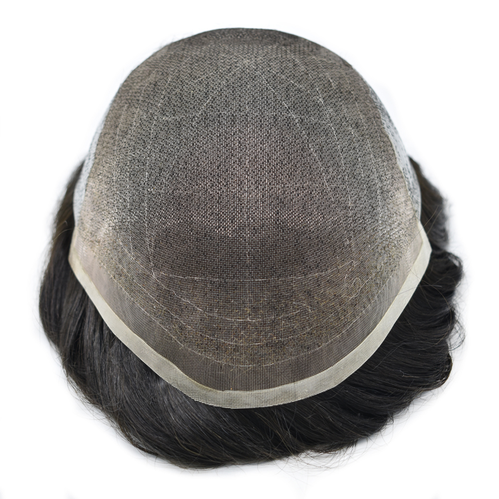 【Goldman Hair】Toupee For Men Real Human Hair Soft Welded Lace Base Human Hair Hairpiece Bleached Knot Natural Hairline Hair Replacement System