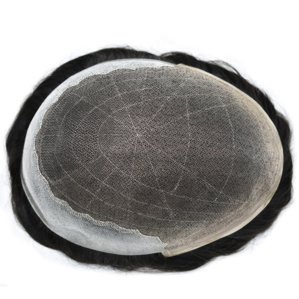 【Goldman Hair】Toupee For Men Real Human Hair Soft Welded Lace Base Human Hair Hairpiece Bleached Knot Natural Hairline Hair Replacement System