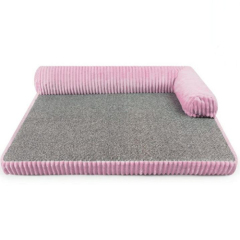 L-shaped orthopedic memory foam couch dog bed