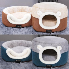 2-in-1 convertible covered cave cat & dog bed