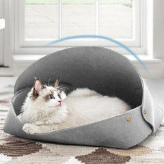 felt covered cat bed with cooling mat