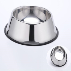 stainless steel dog bowl with silicon ring