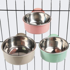 stainless steel hanging dog bowl for crate