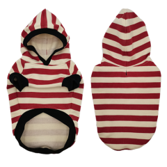 warm cotton dog hoodie，striped