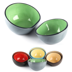 colored ceramic pet bowl,titled