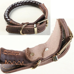 full grain leather dog collar for large & giant do...