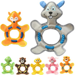 fetch flyer squeaky rope-Frisbee dog toy