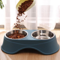 raised stainless steel pet double bowl with PP sta...