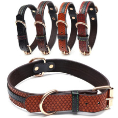 PU leather dog collar,pressed grain(matching leash...