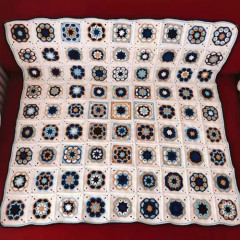 handmade knit patchwork blanket/cushion