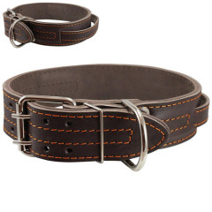top grain leather dog collar,widen,with grip-handle