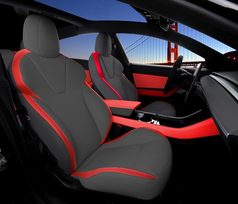 Car Modification Sport Seat Tesla Model 3 Model Y Accessories Leather Car  Seat Covers for Tesla Model X,Car seat