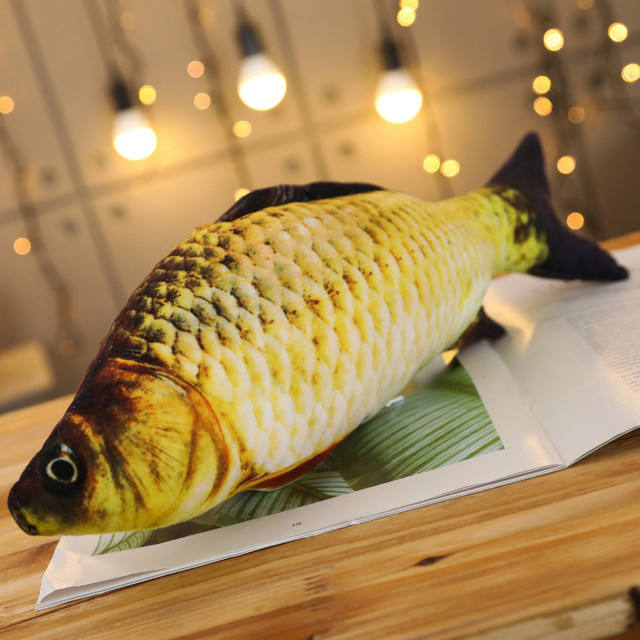 Simulation Crucian carp Grass Fish Grass Carp Salted fish Plush Toy Cute Cartoon Cat Plush Pillow Toy Gift