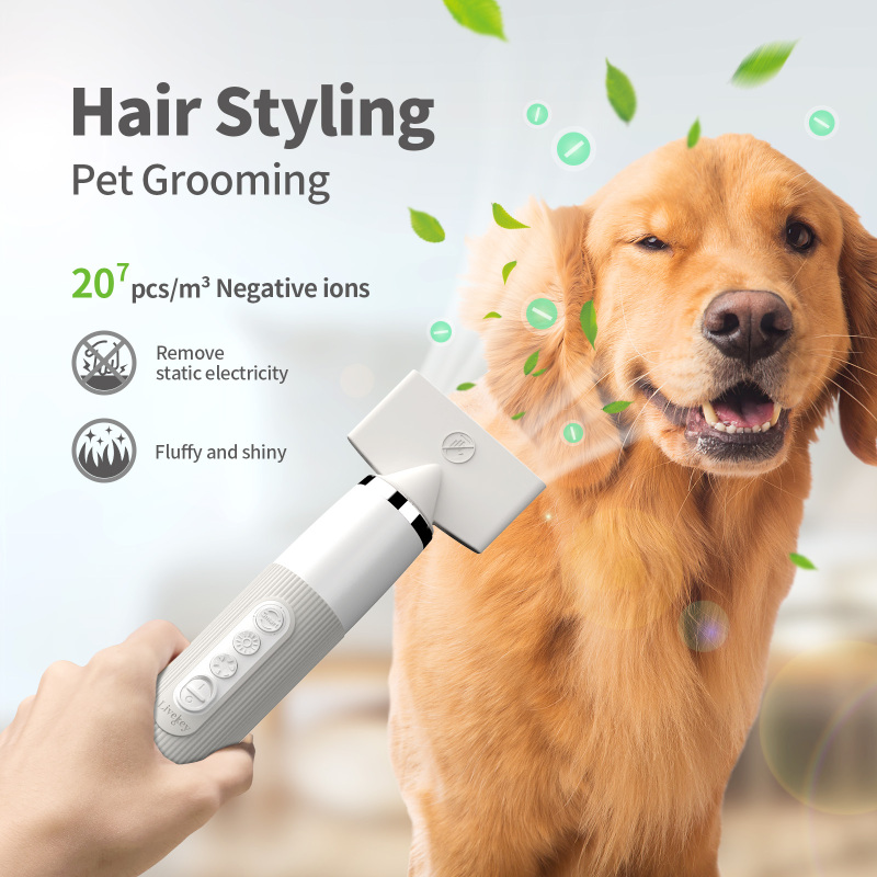 LIVEKEY Dog Dryer, Portable High Speed Professional Pet Dog Blow Dryer, Low Noise Pet Hair Grooming Dryer with 3 Functional Air Nozzles, NTC Smart Temperature and Air Flow Adjustment