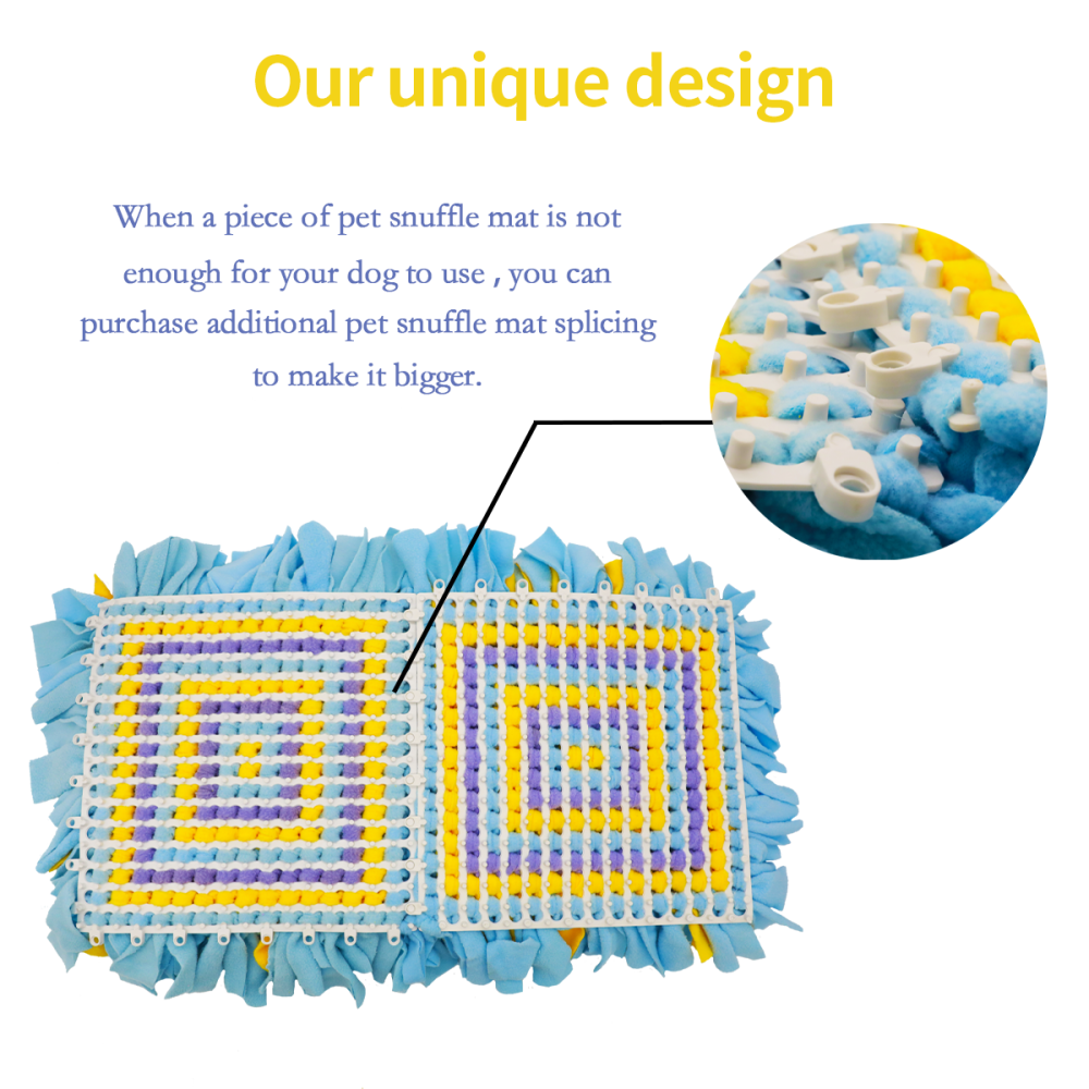 LIVEKEY Dog Snuffle Mat, Feeding Mat for Dogs, Durable Interactive Puzzle Toys for Training Foraging Skills(Yellow&Blue&Purple)