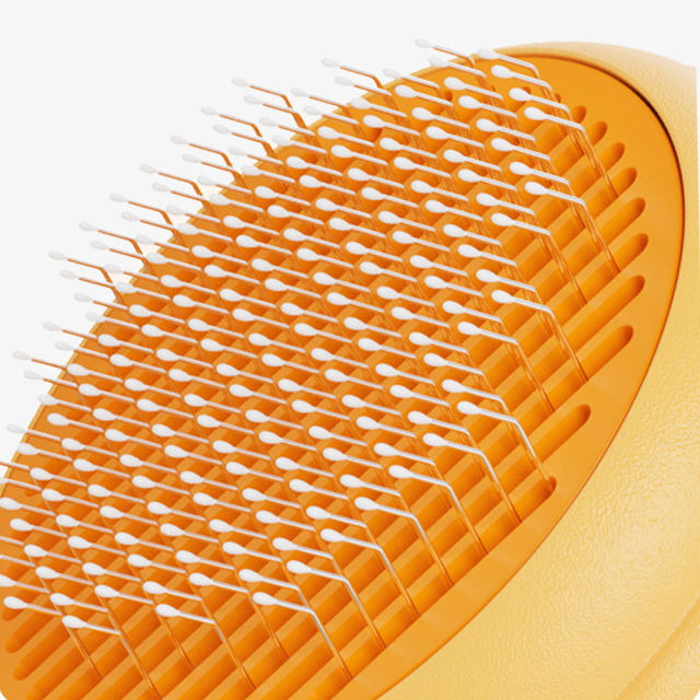 Pet Hair Removal Comb, Yellow Cat Hair Remover Brush For Kitten And Dog, Pet Grooming Supplies