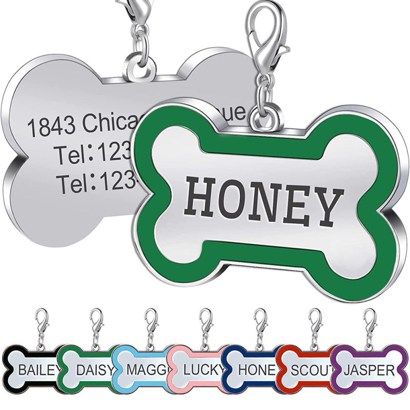 Personalized Dog Tag for Pets - Engraved Dog Name Tag - Slide On Cat ID Tags