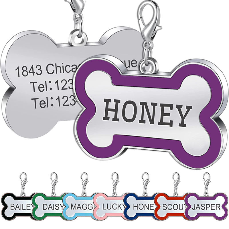 Personalized Dog Tag for Pets - Engraved Dog Name Tag - Slide On Cat ID Tags