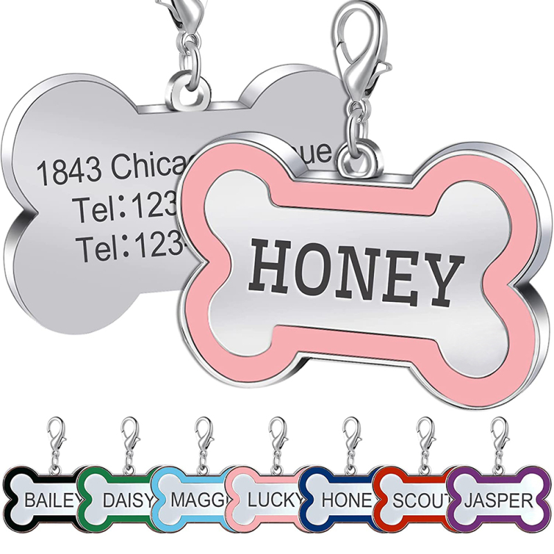 Personalized Dog Tag for Pets - Engraved Dog Name Tag - Slide On Cat ID Tags