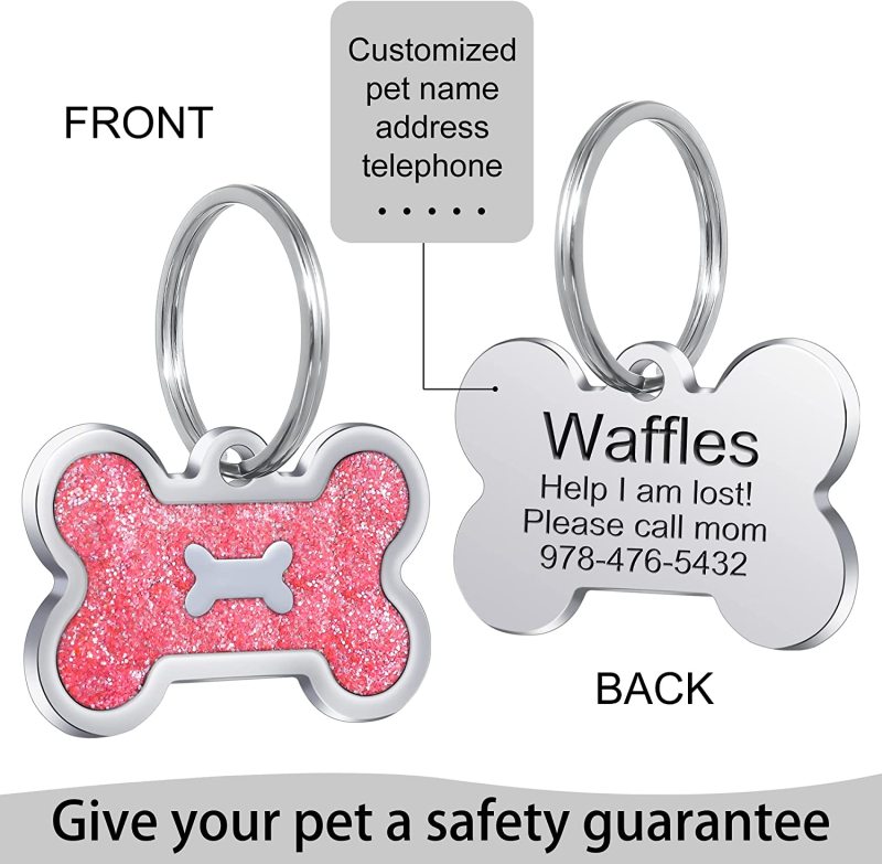 Personalized Dog Tag for Pets - Engraved Dog Name Tag - Slide On Cat ID Tags