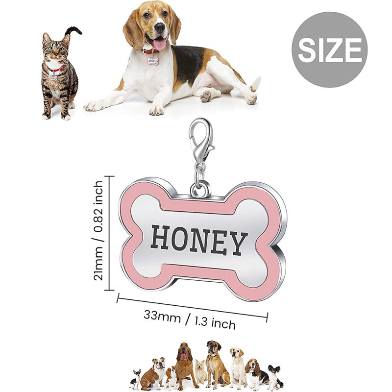 Personalized Dog Tag for Pets - Engraved Dog Name Tag - Slide On Cat ID Tags