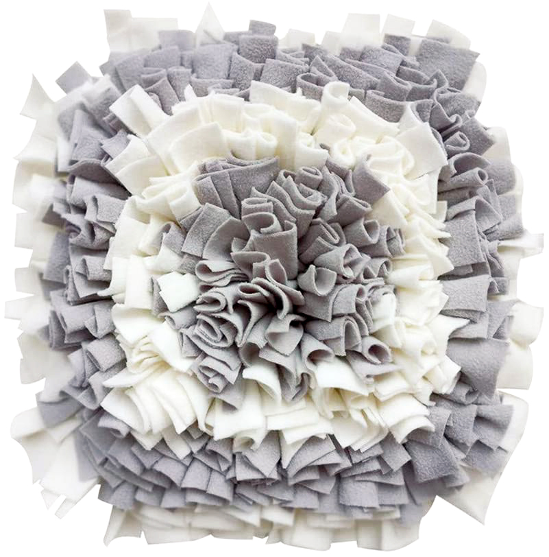 LIVEKEY Dog Snuffle Mat, Feeding Mat for Dogs, Durable Interactive Puzzle Toys for Training Foraging Skills(Gray&White)