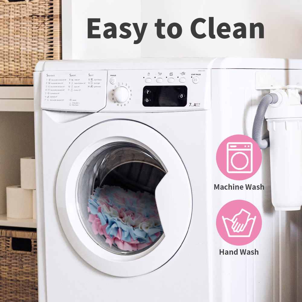 LIVEKEY Pet Snuffle Mat for Dogs, Dog Feeding Mat, Nosework Training Mats for Foraging Instinct Interactive Puzzle Toys (Pink&SkyBlue&White)